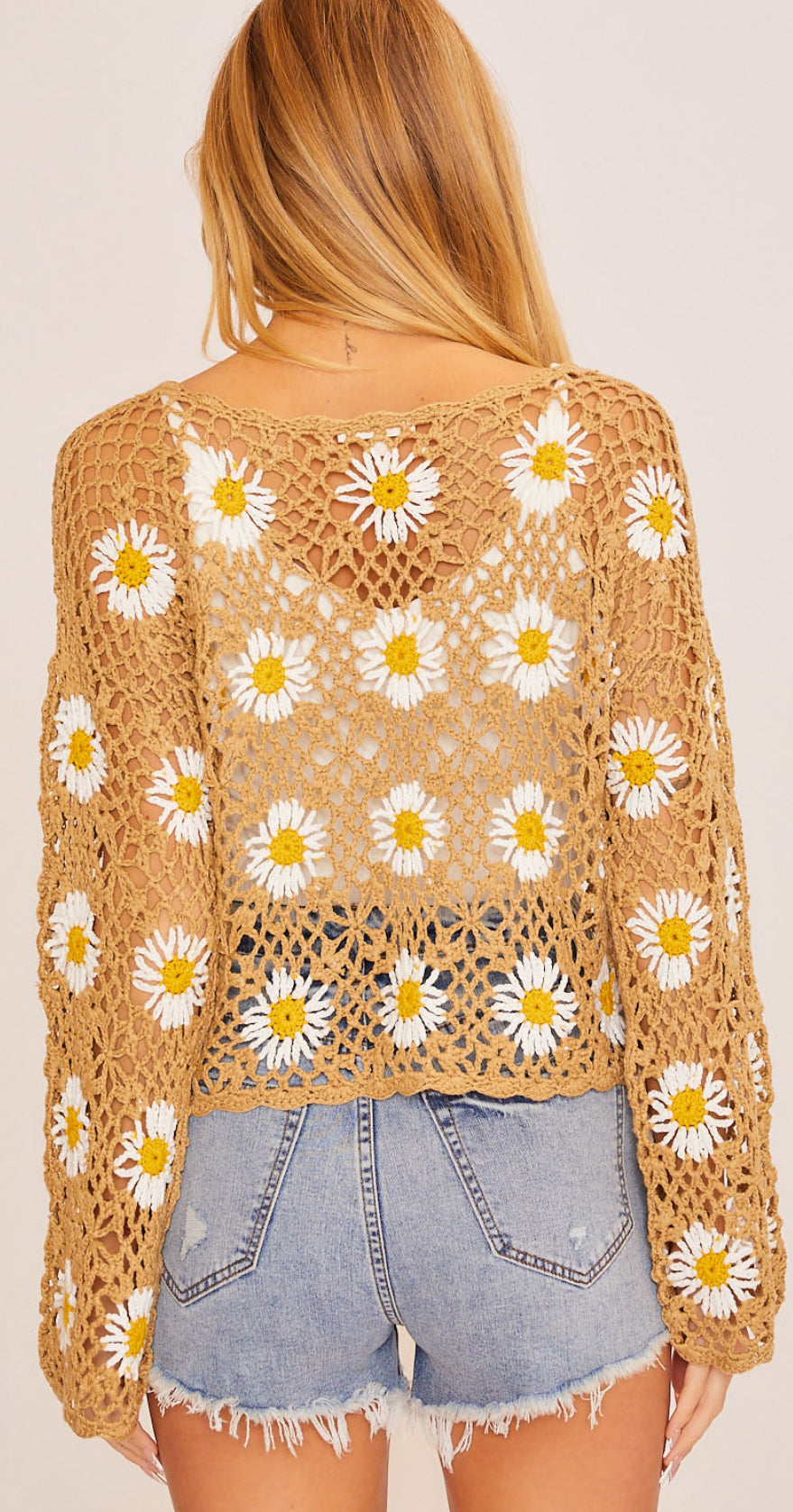 Crochet Knit Daisy Top
