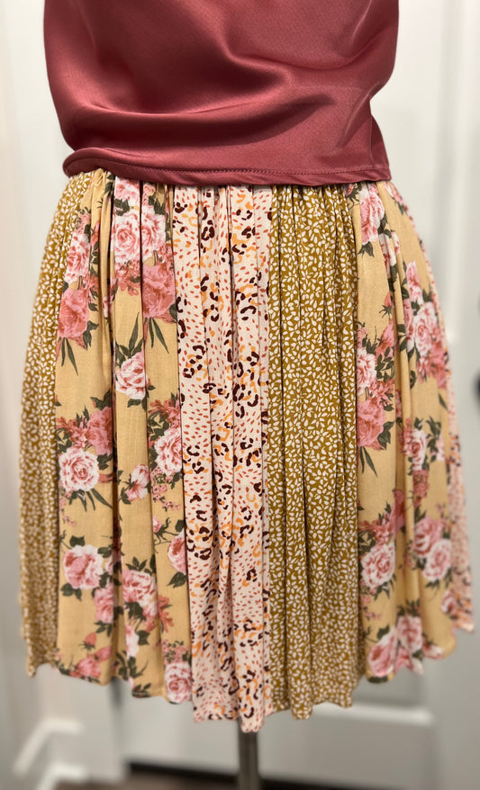Print Mix Rayon Challie Skirt