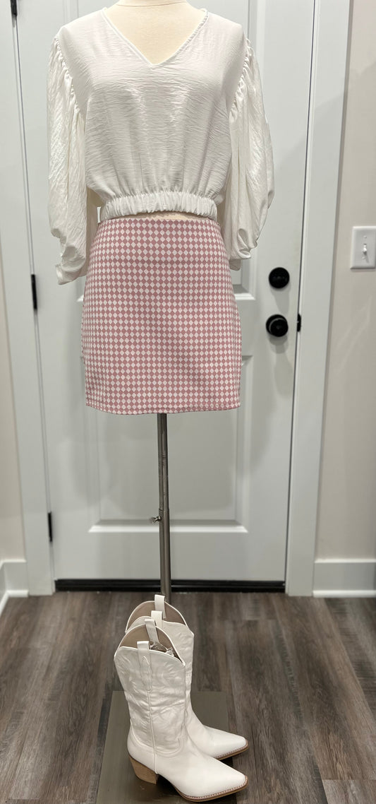 Knit Diamond Mini Skirt