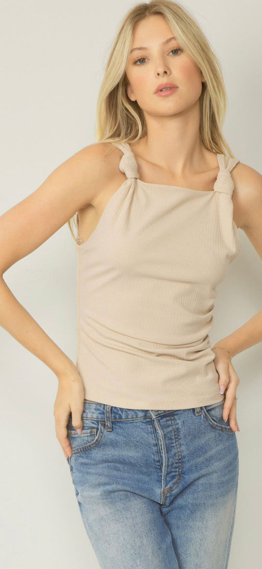 Knot Shoulder Sleeveless Top (3 Colors)