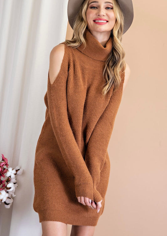 Cold Shoulder TN Sweater Dress