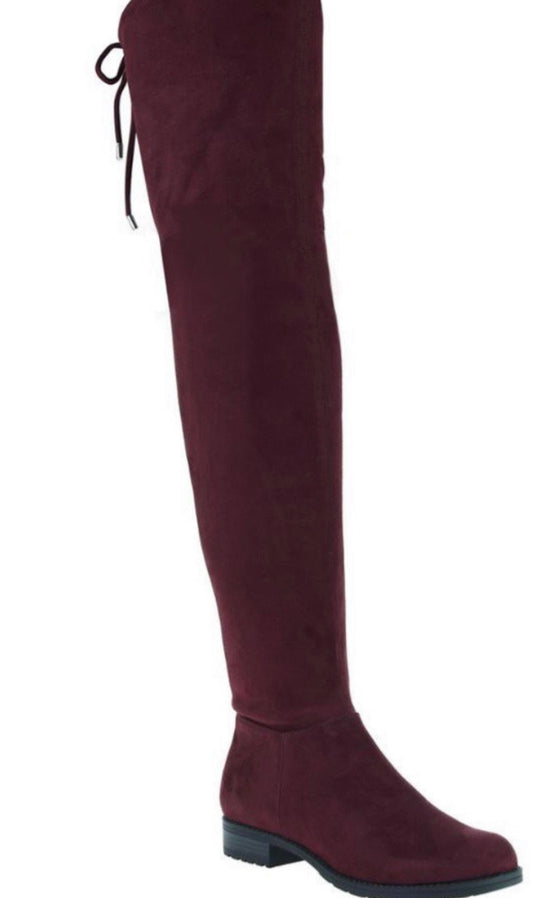 Madeline Folk Tale in Raspberry Over the Knee Boots