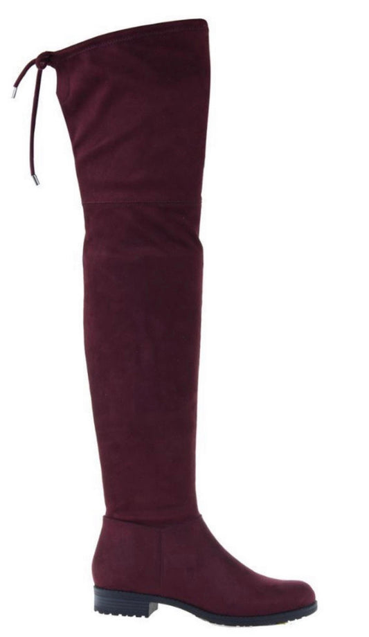 Madeline Folk Tale in Raspberry Over the Knee Boots